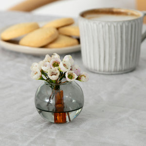 mini smoke and amber vase with reversible use for flowers