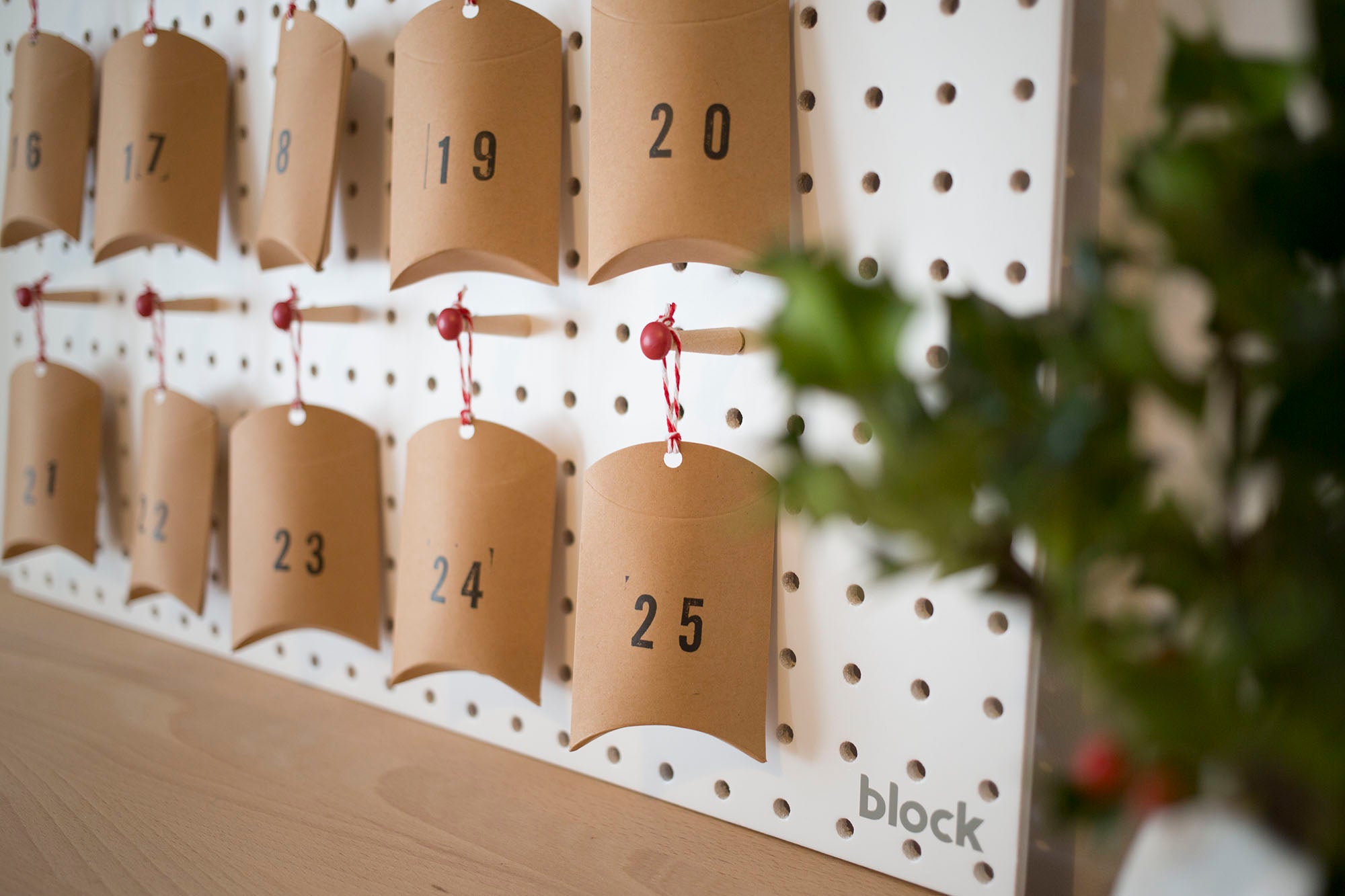 DIY Advent Calendar using our Large Pegboard
