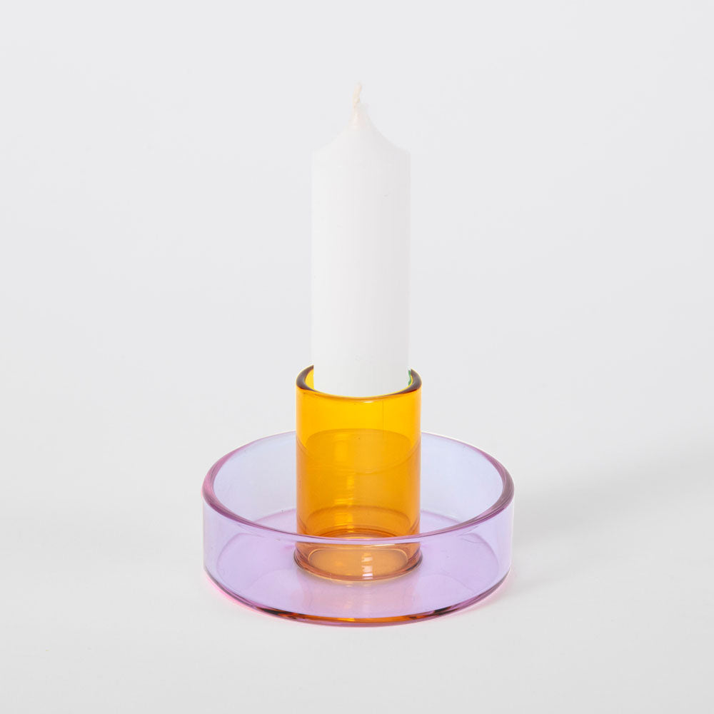 Duo Tone Glass Candle Holder