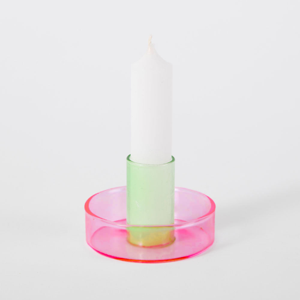 Duo Tone Glass Candle Holder