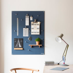 large navy blue display pegboard for living room, office or kitchen