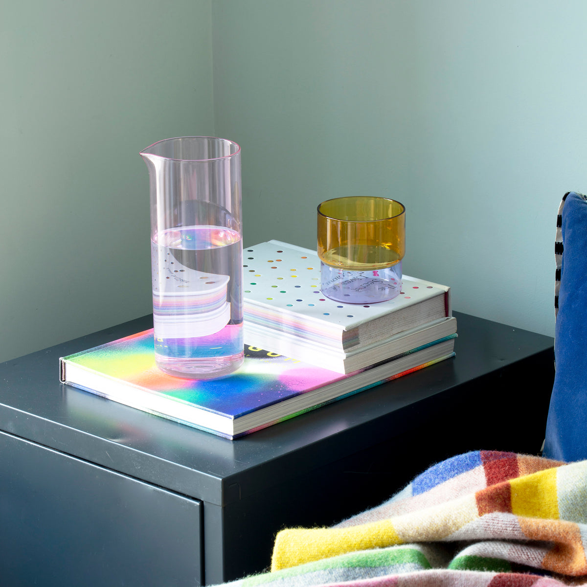 Color Stack Glass Carafe