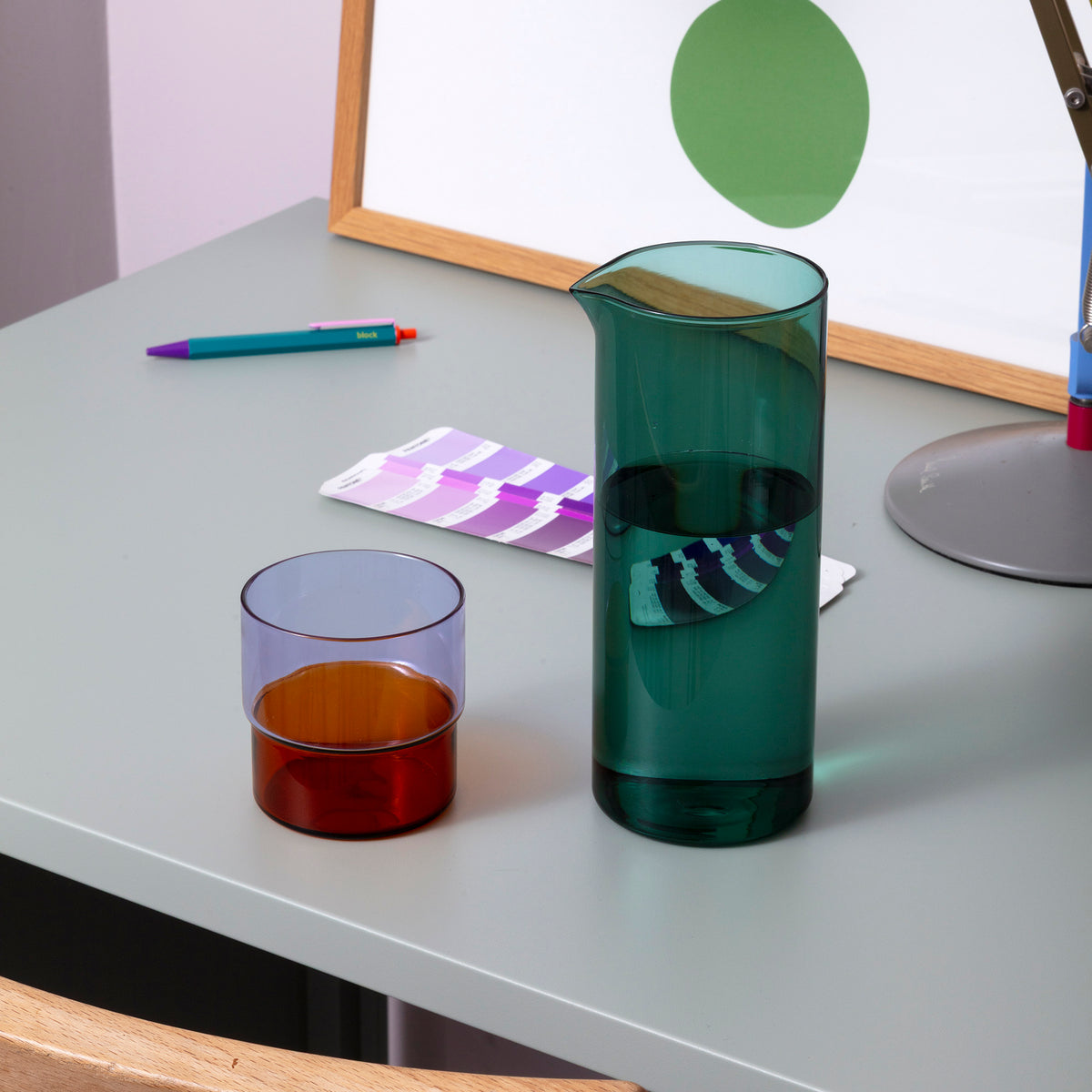 Color Stack Glass Carafe