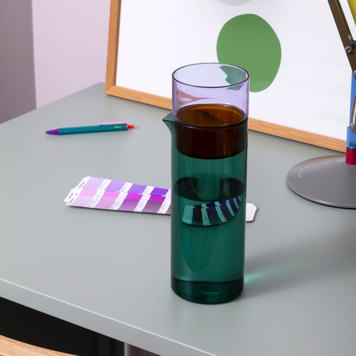 Color Stack Glass Carafe