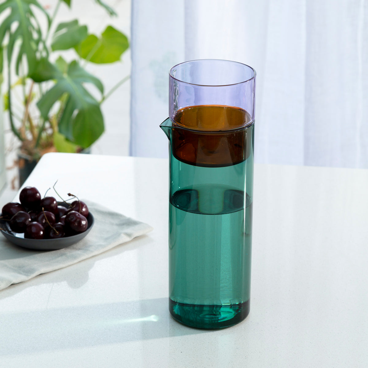 Color Stack Glass Carafe
