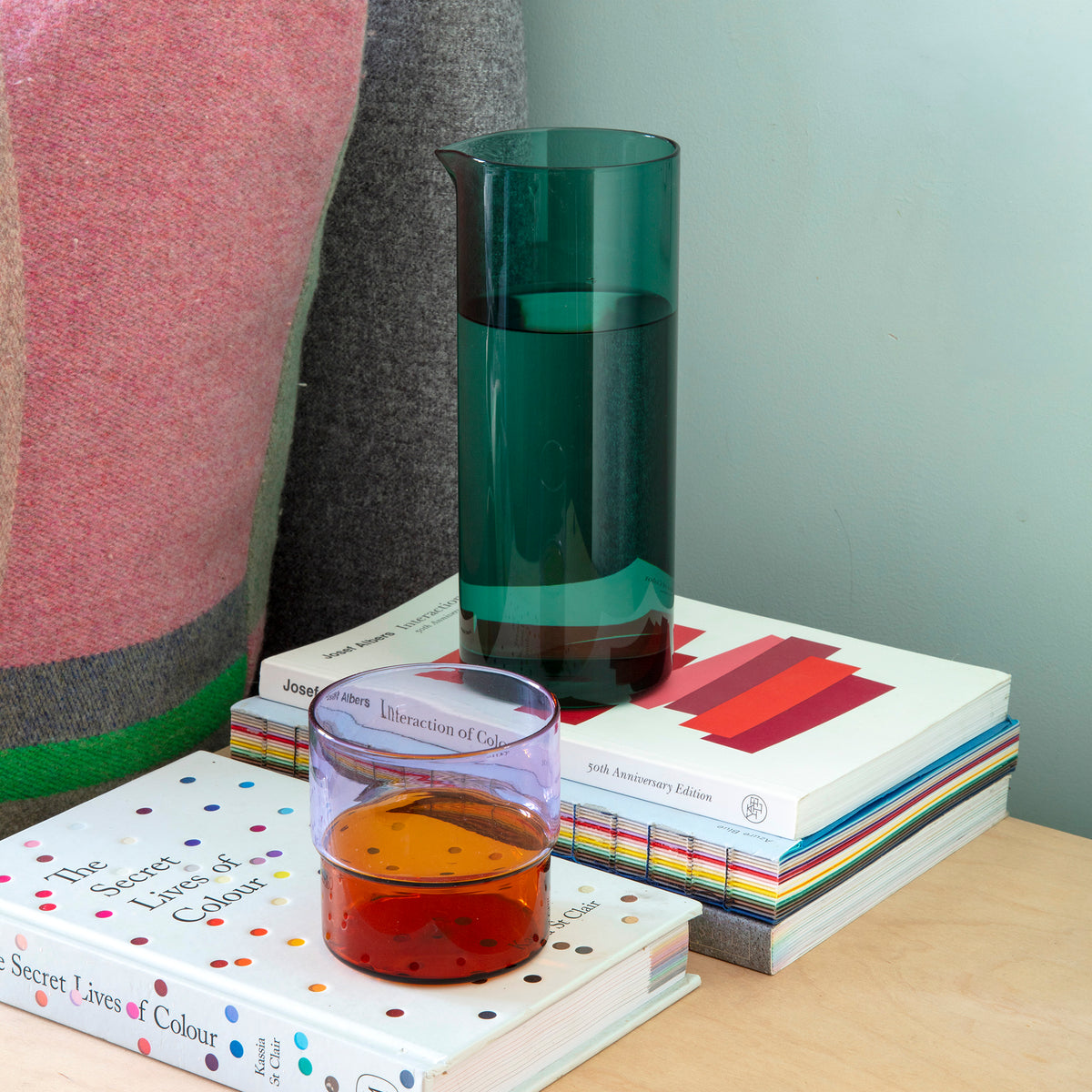 Color Stack Glass Carafe