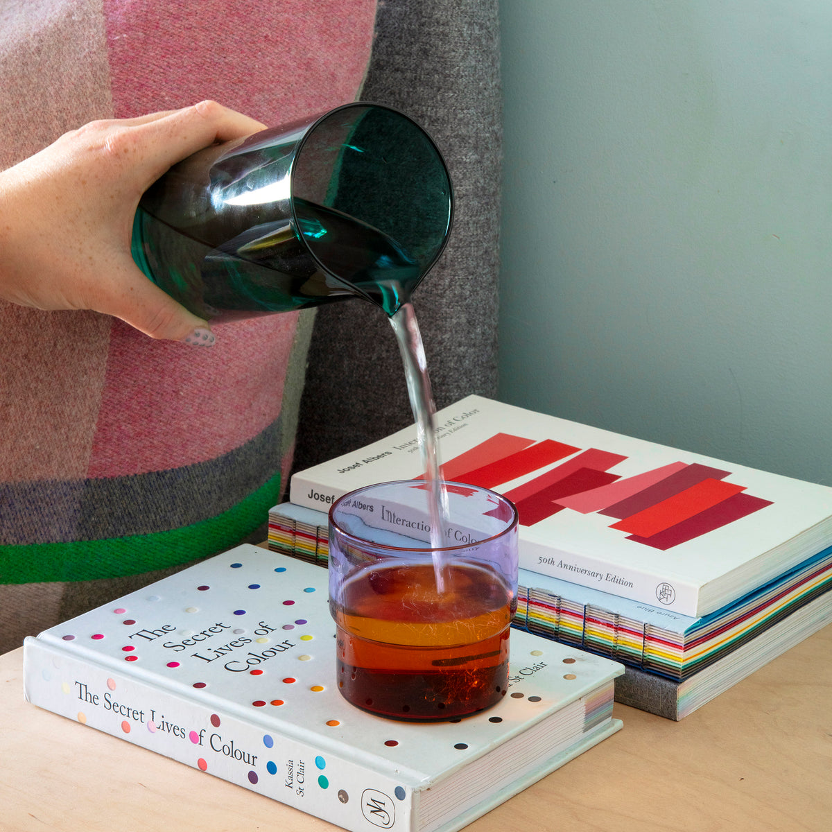Color Stack Glass Carafe