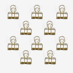pack of 10 gold wire binder clips