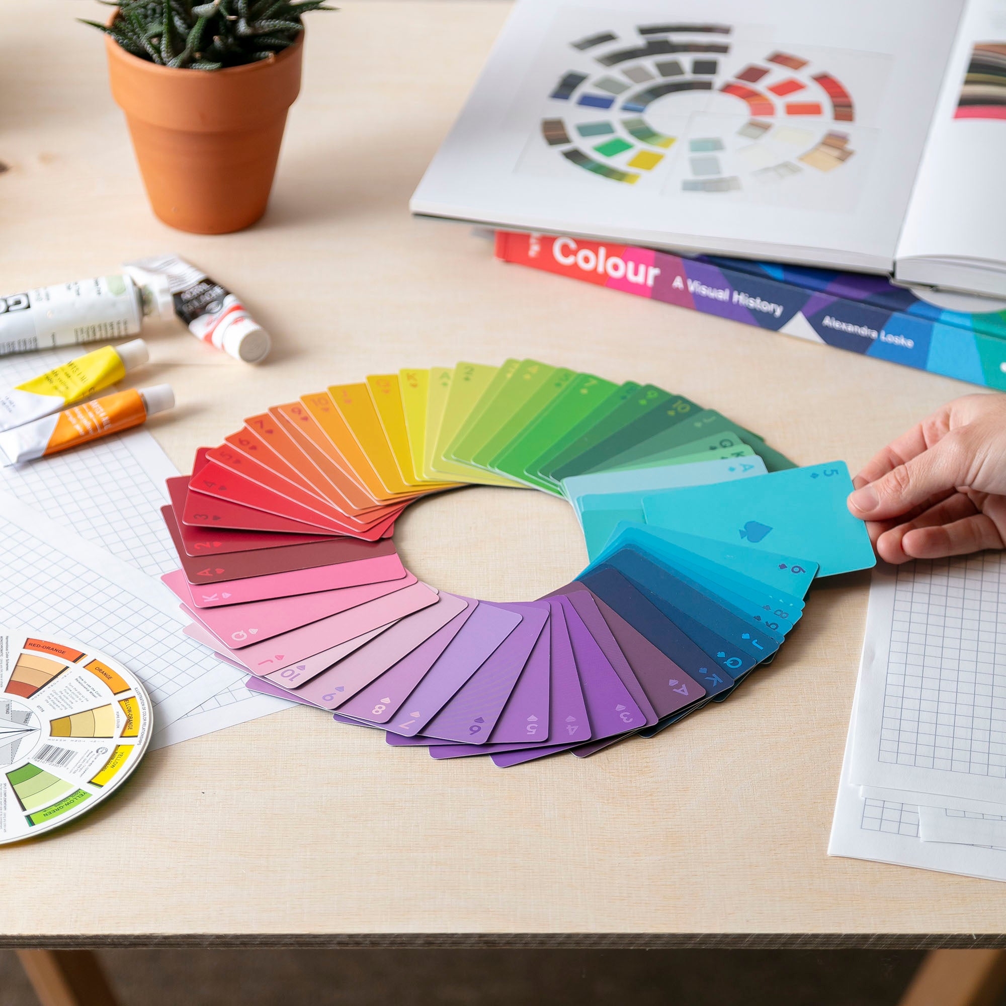 Playing Cards in a rainbow colour gradient