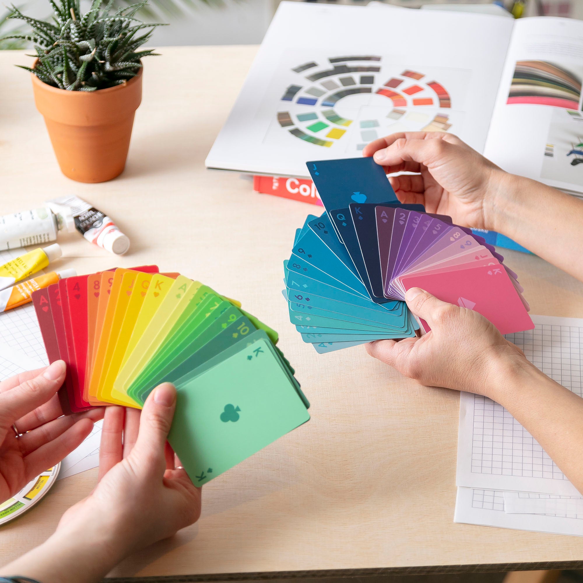 Playing Cards in a rainbow colour gradient