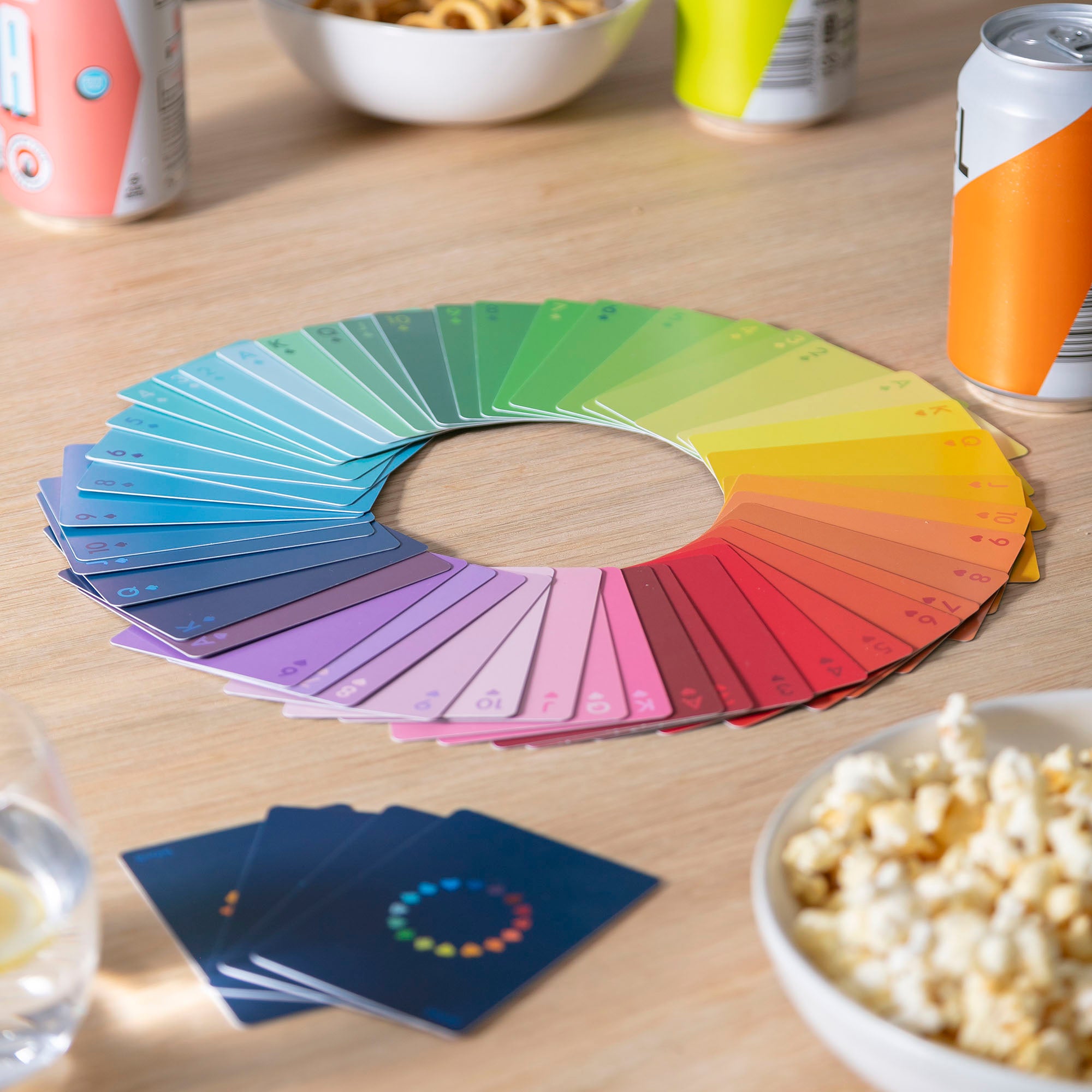 Playing Cards in a rainbow colour gradient