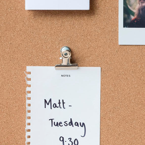 small silver bulldog clip for cork board