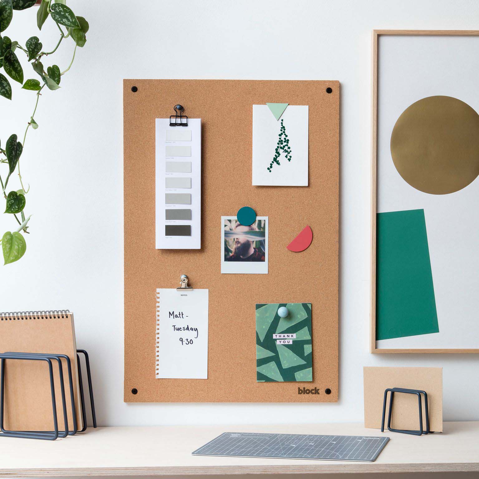 medium frameless cork board for living room, office or kitchen