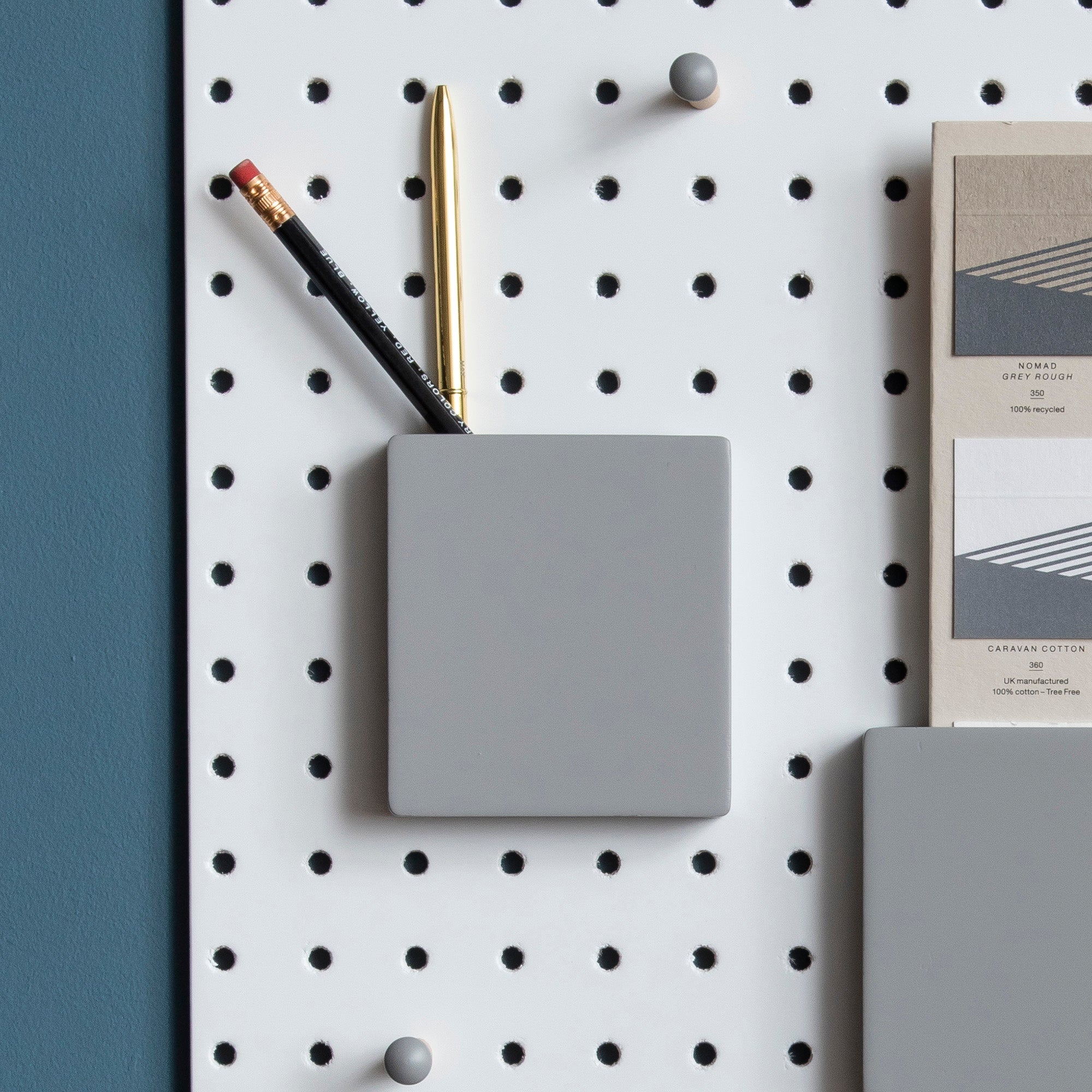 Wooden Pegboard Pen Holder