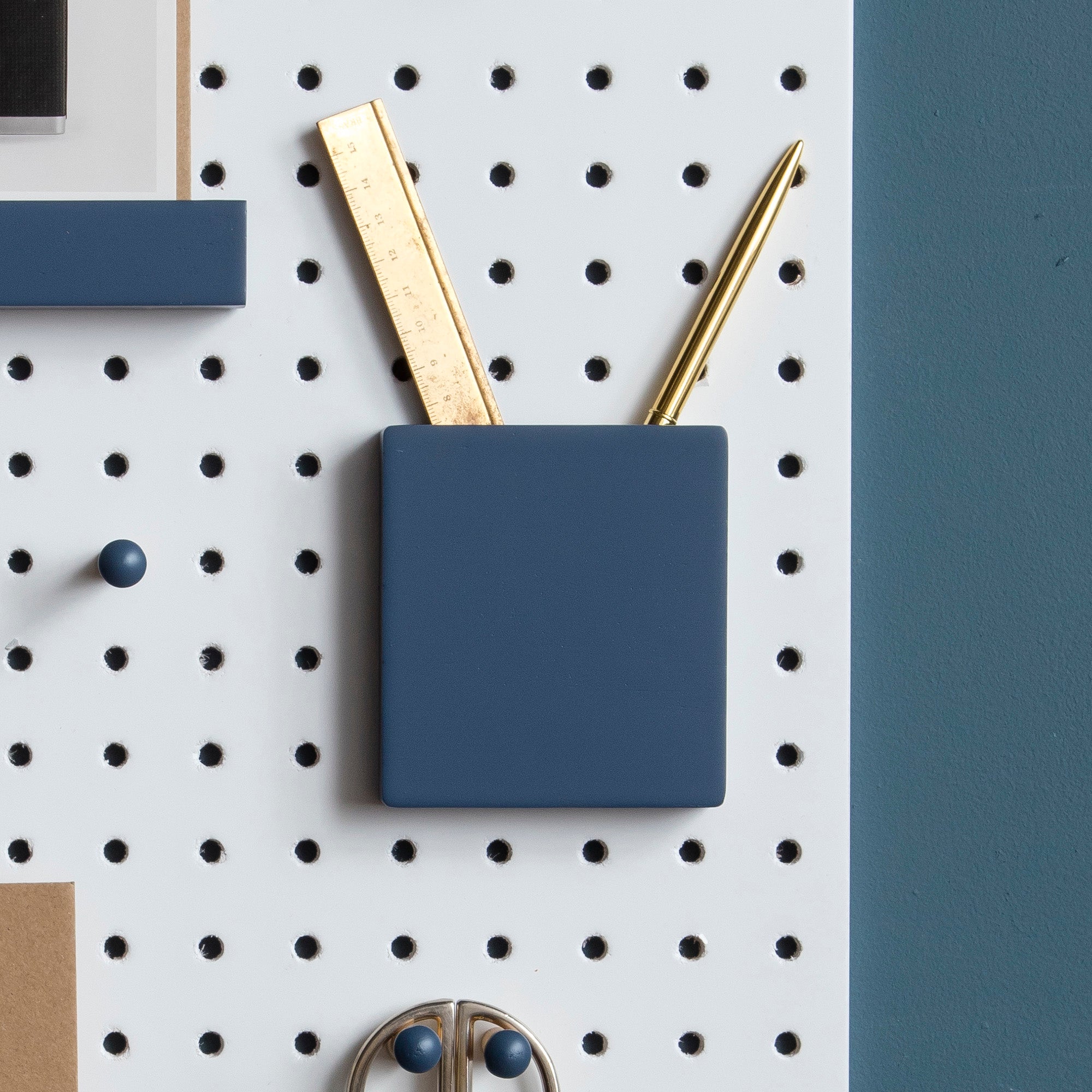 Wooden Pegboard Pen Holder