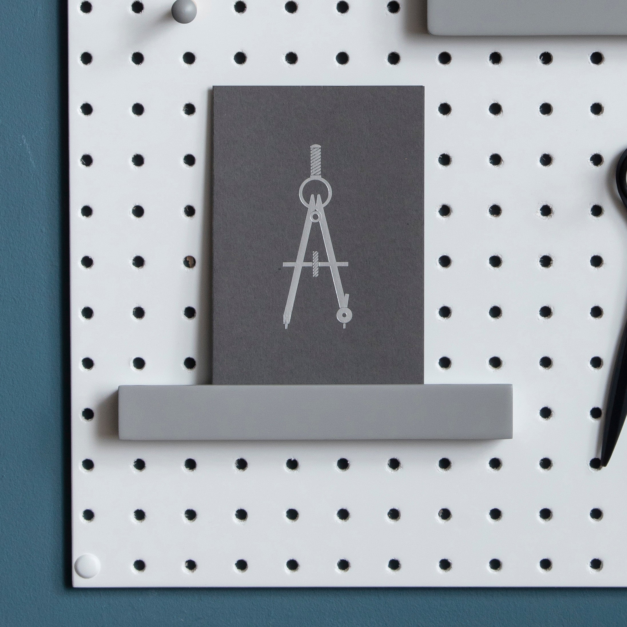 Wooden Pegboard Picture Shelf