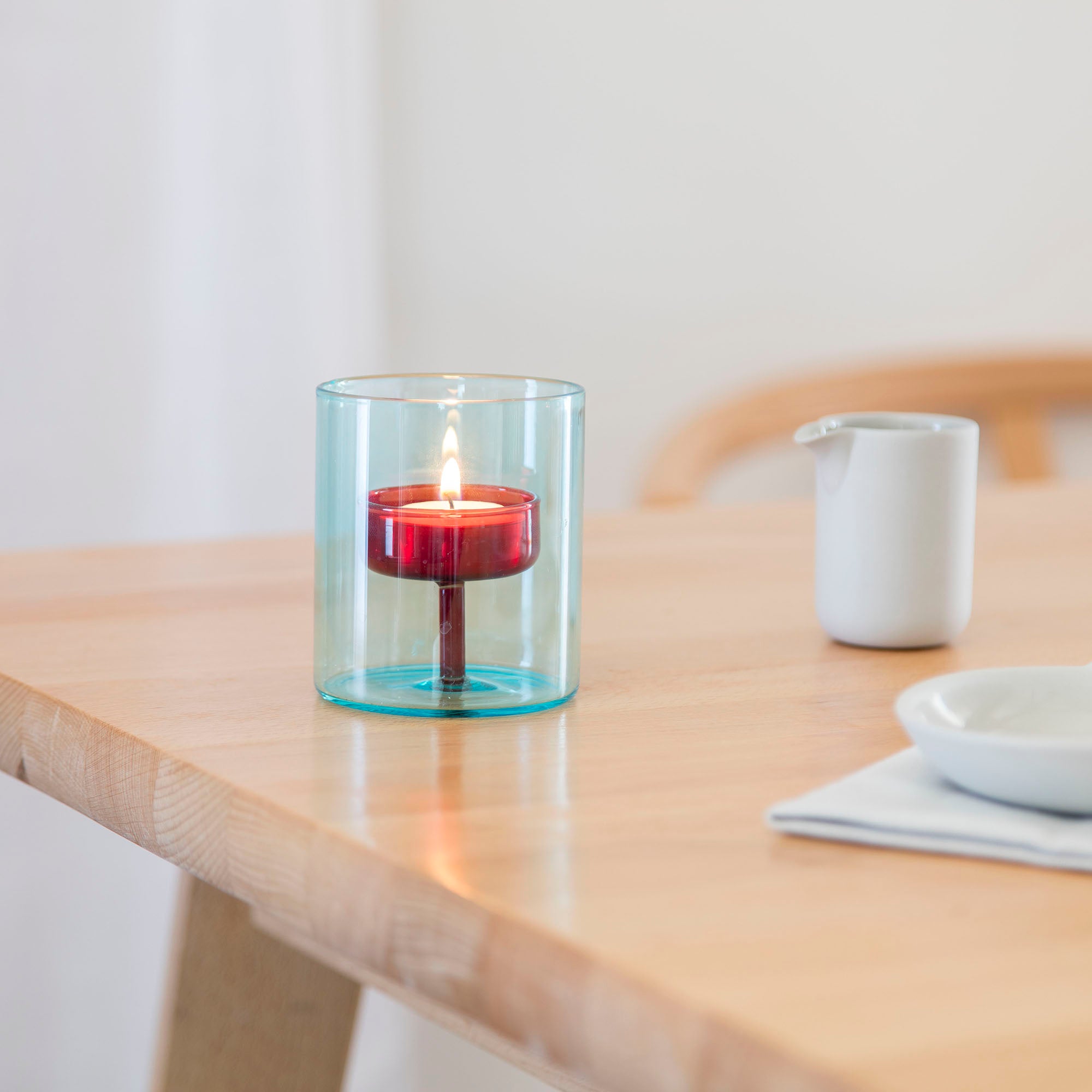 Duo Tone Glass Tea-light Holder - Seconds