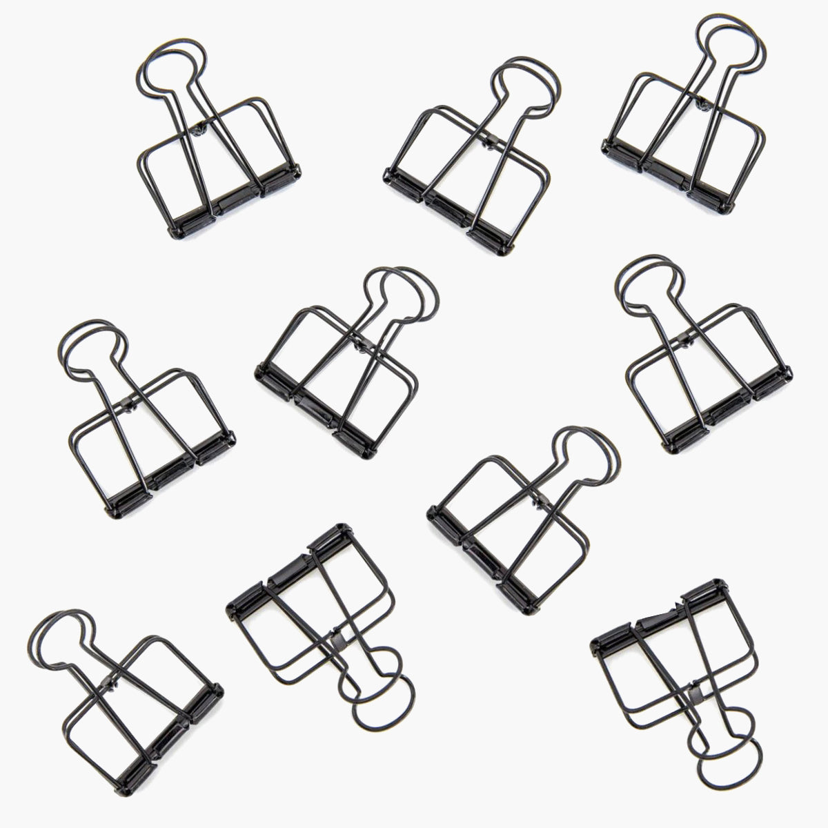 pack of 10 black wire binder clips