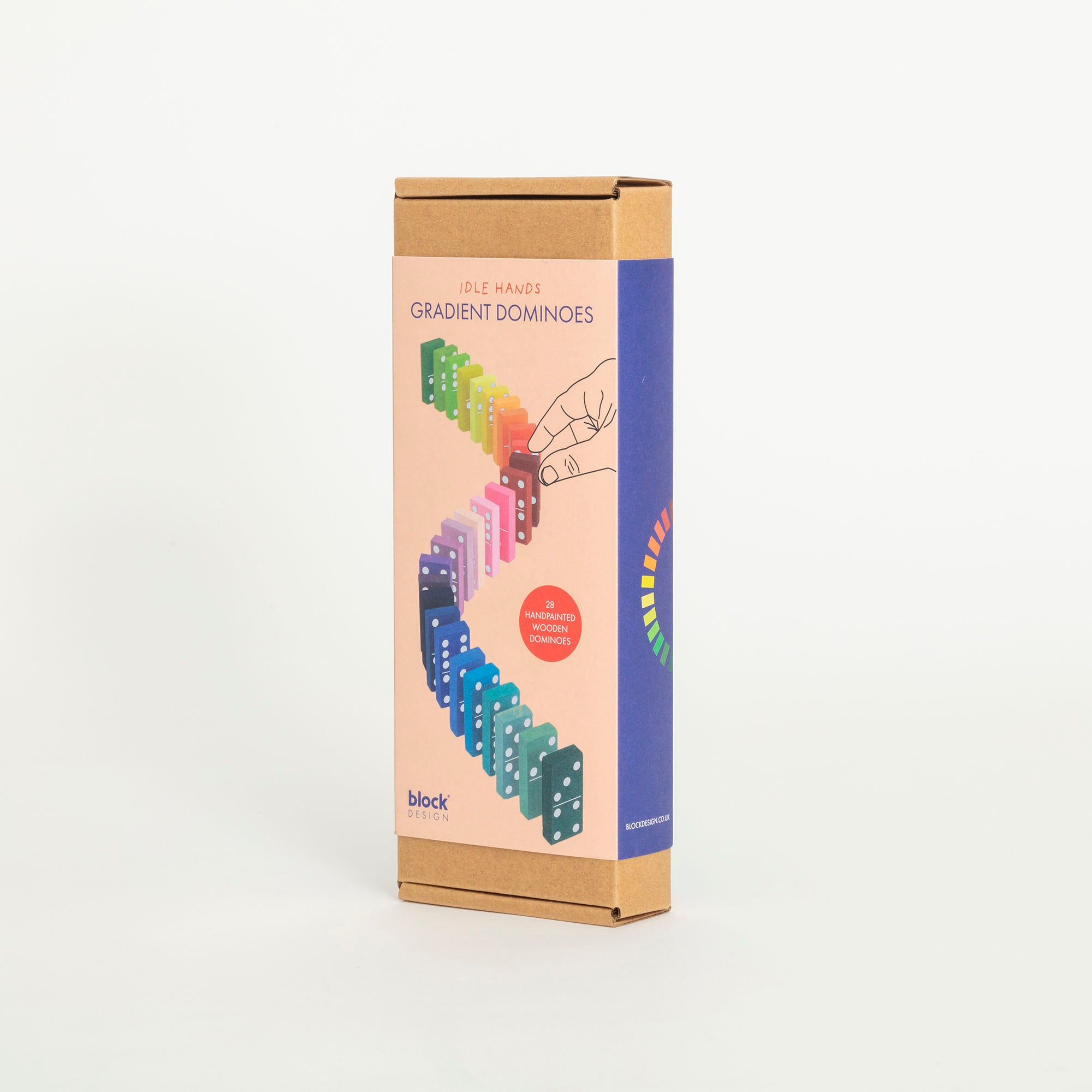 dominoes in a rainbow gradient gift boxed