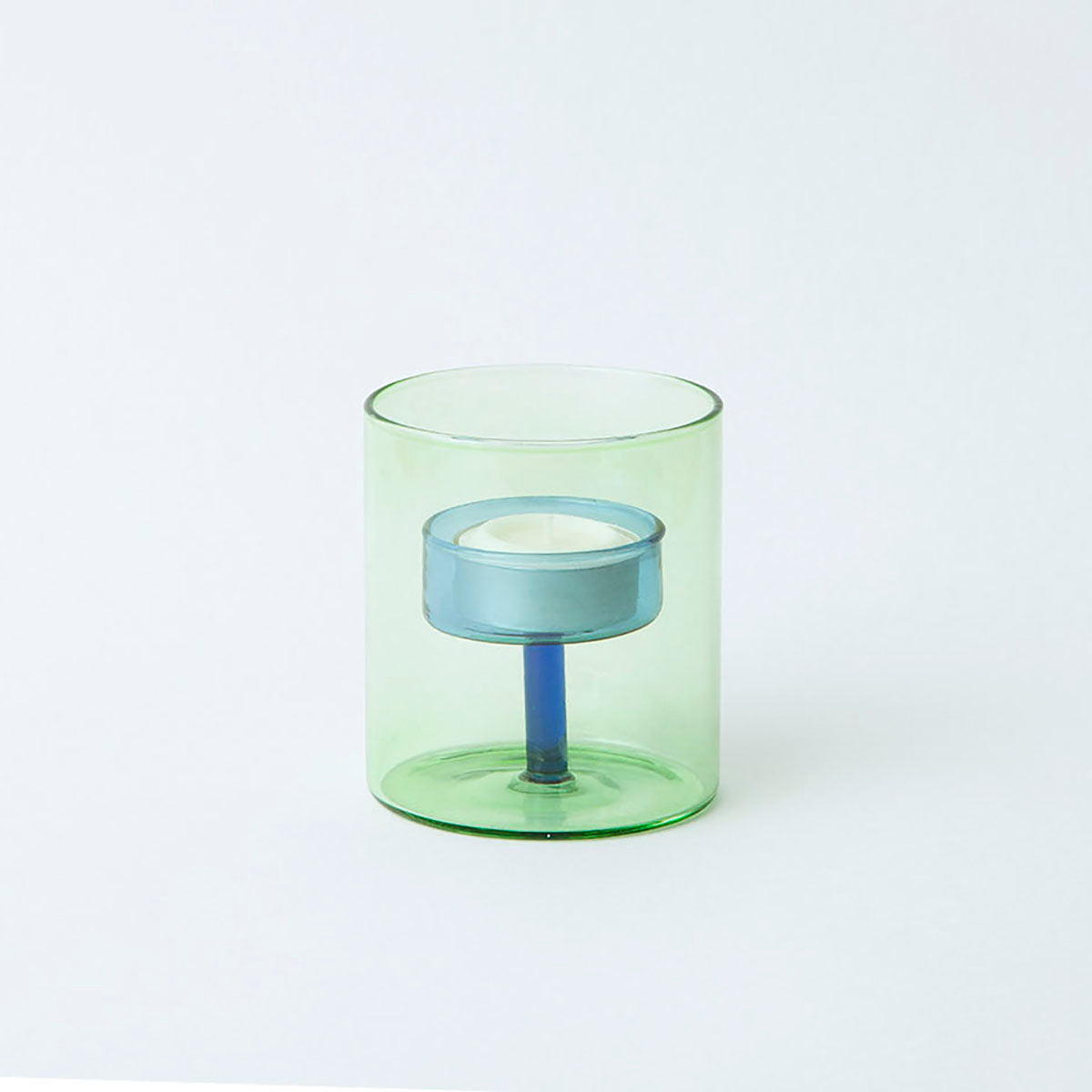 Duo Tone Glass Tea-light Holder