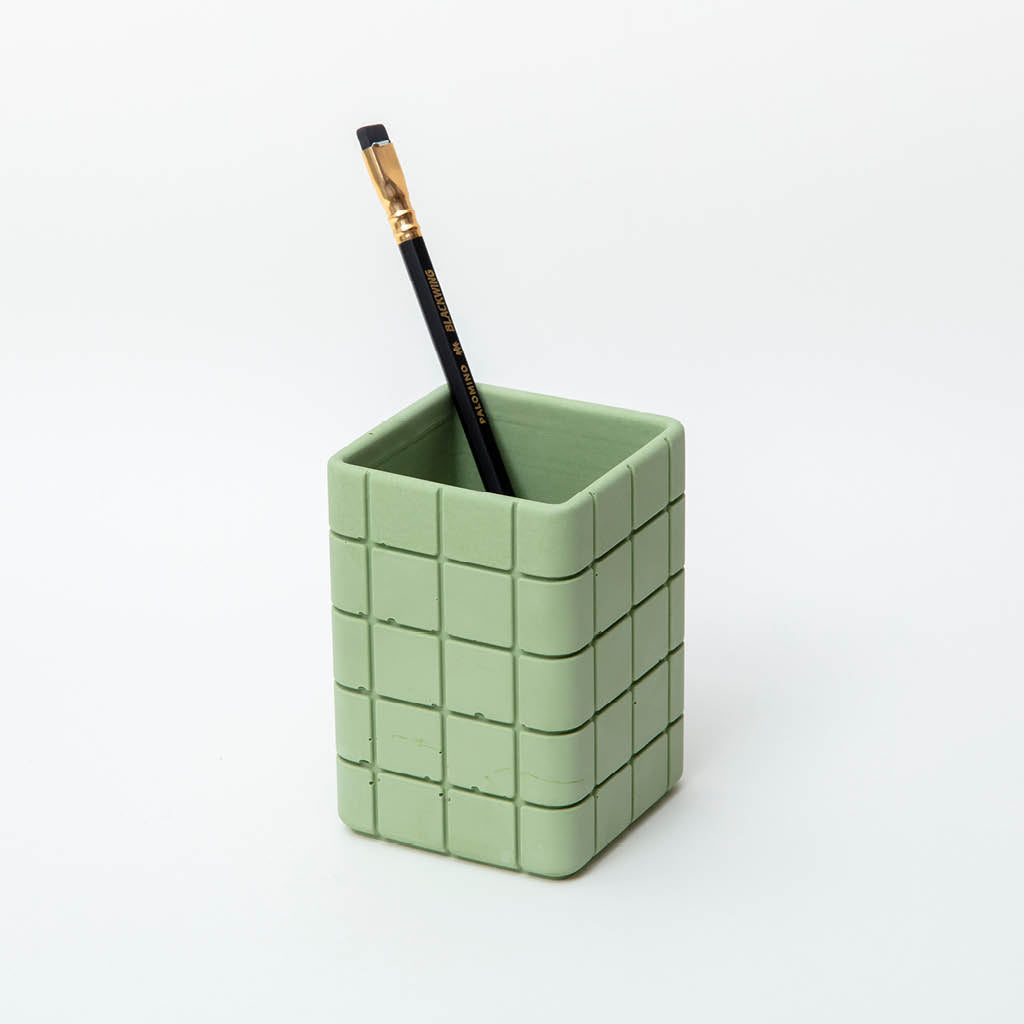 jesmonite desk tidy in green