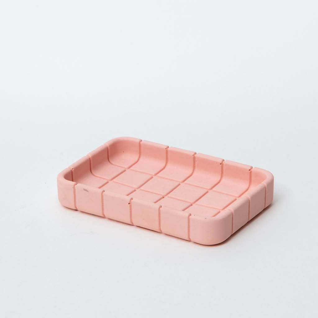 jesmonite soap dish in pink