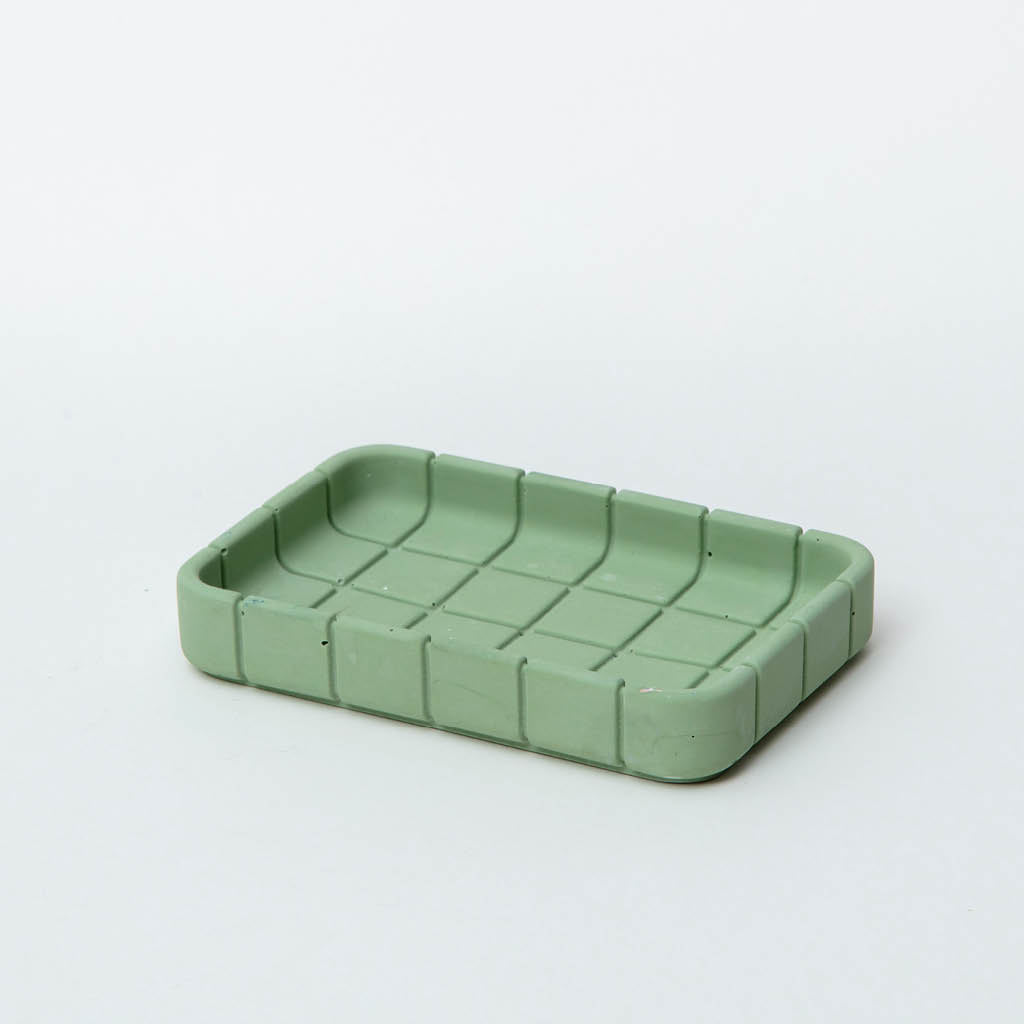 jesmonite soap dish in green