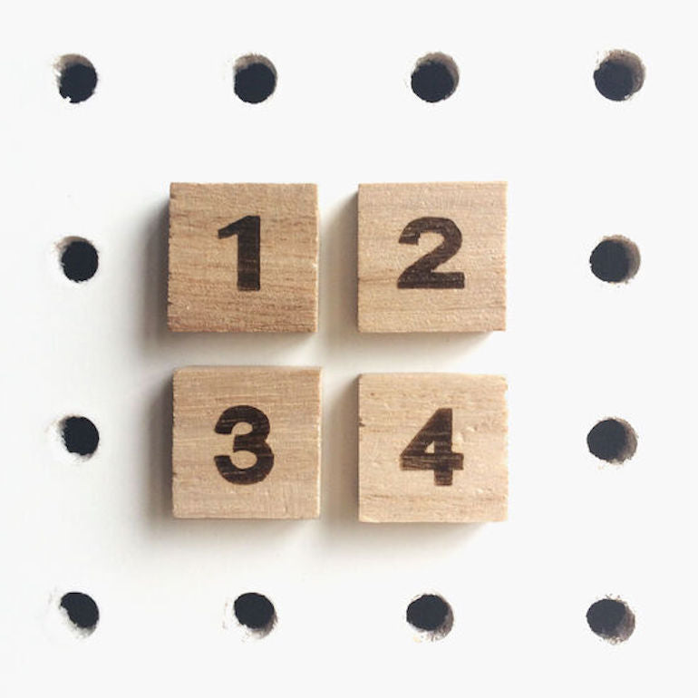 Wooden Pegboard Numbers