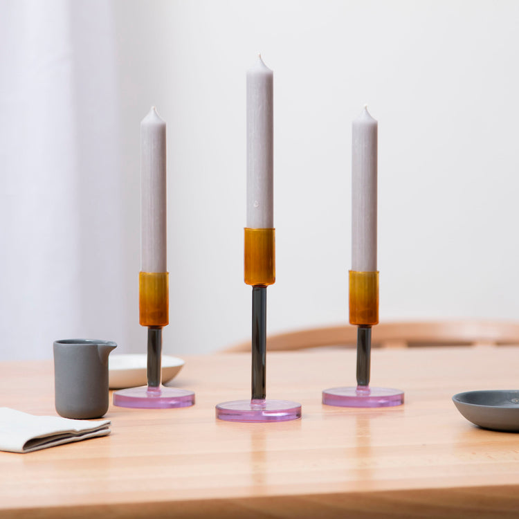 Glass Candlestick Gift Set