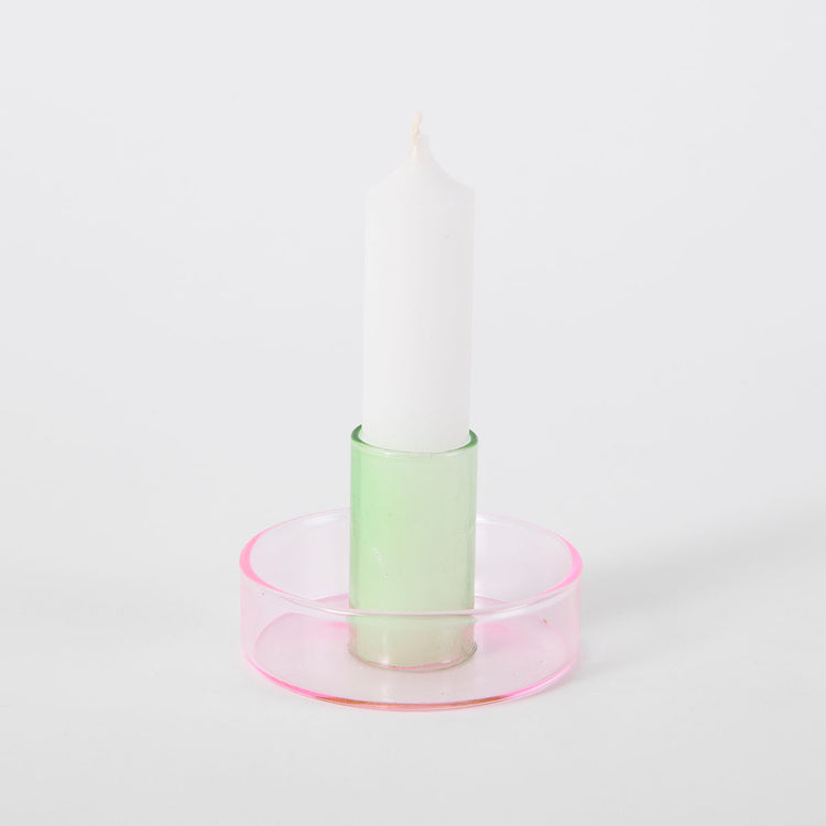 Duo Tone Glass Candle Holder