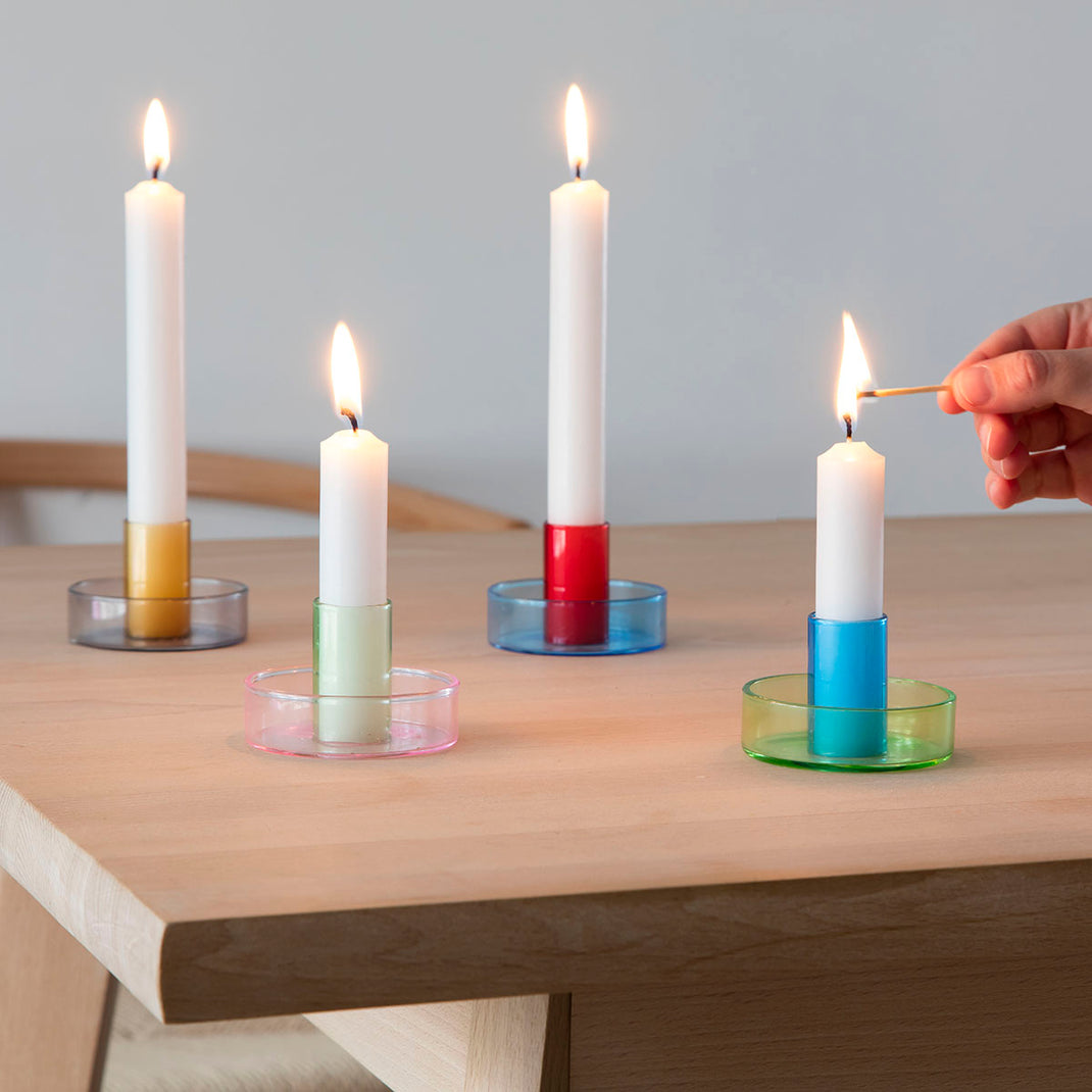 Duo Tone Glass Candle Holder main image 1