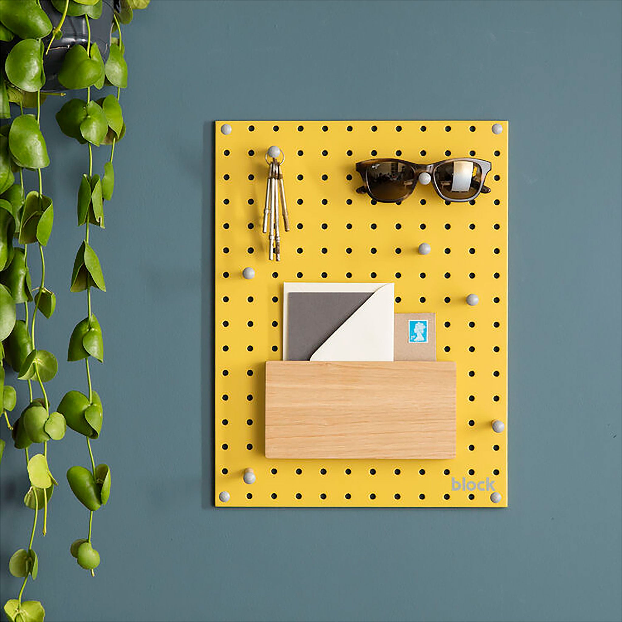 Wooden Pegboard Letter Holder