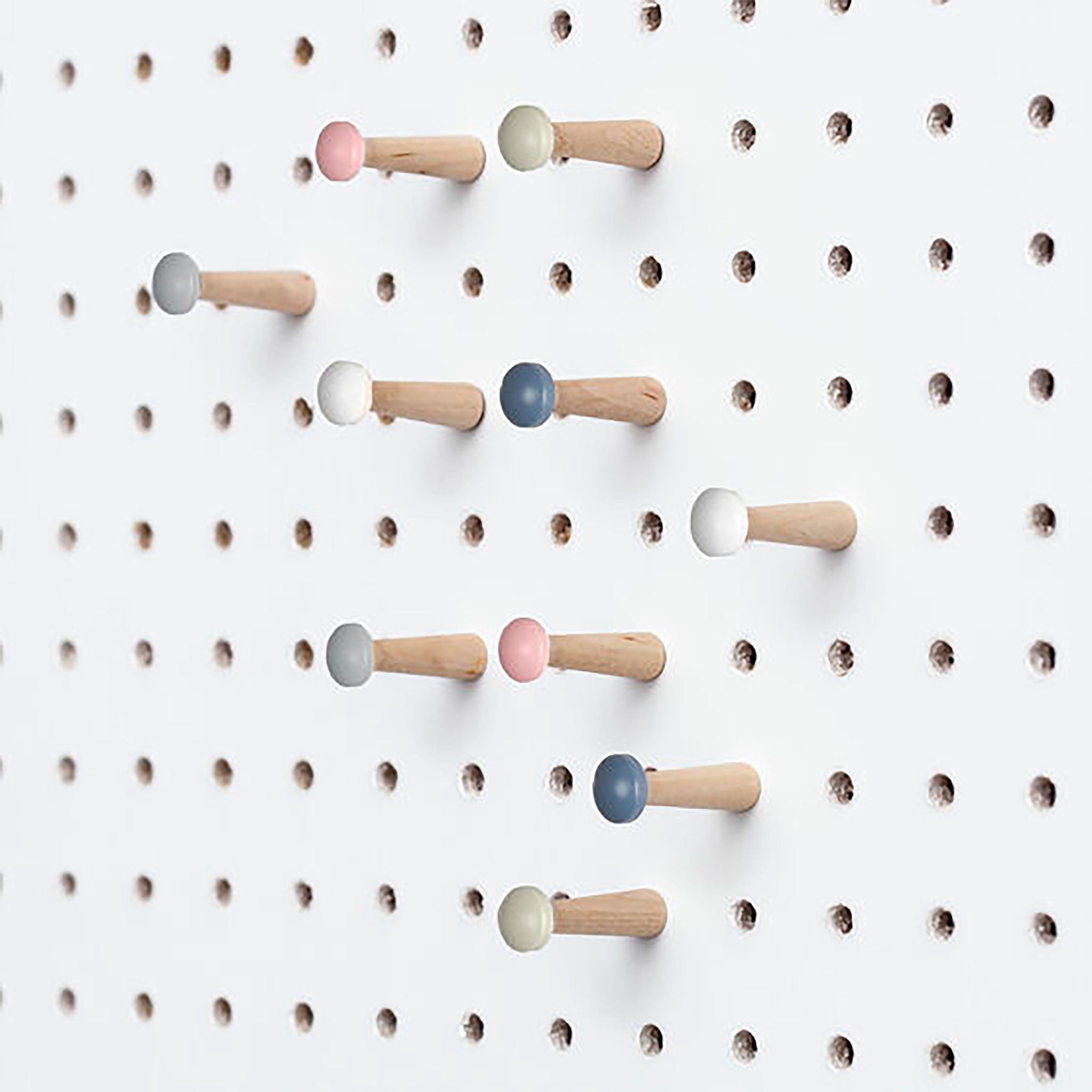 Block Wooden Pegboard Peg Pack - Mixed Colours
