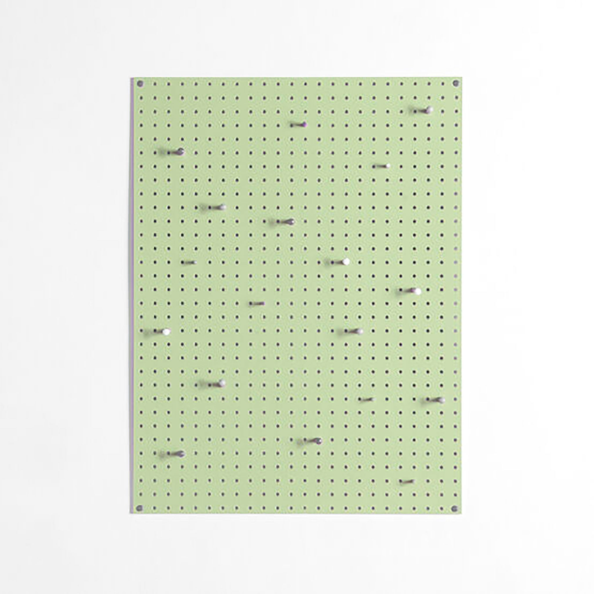 large green pegboard with wooden pegs