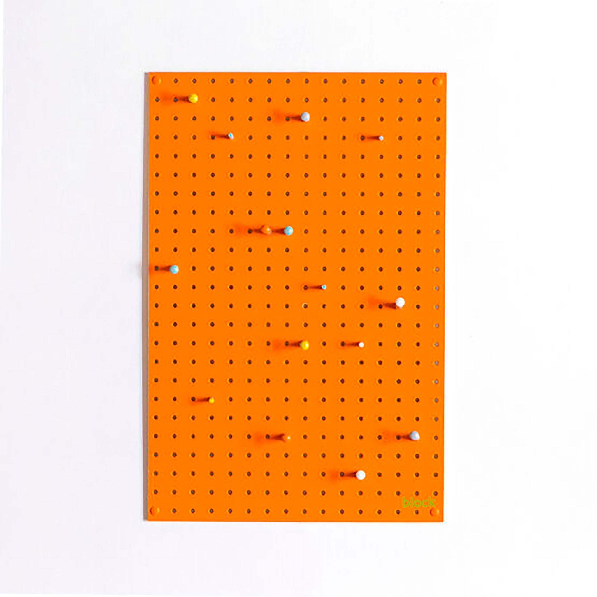 medium orange pegboard and wooden pegs