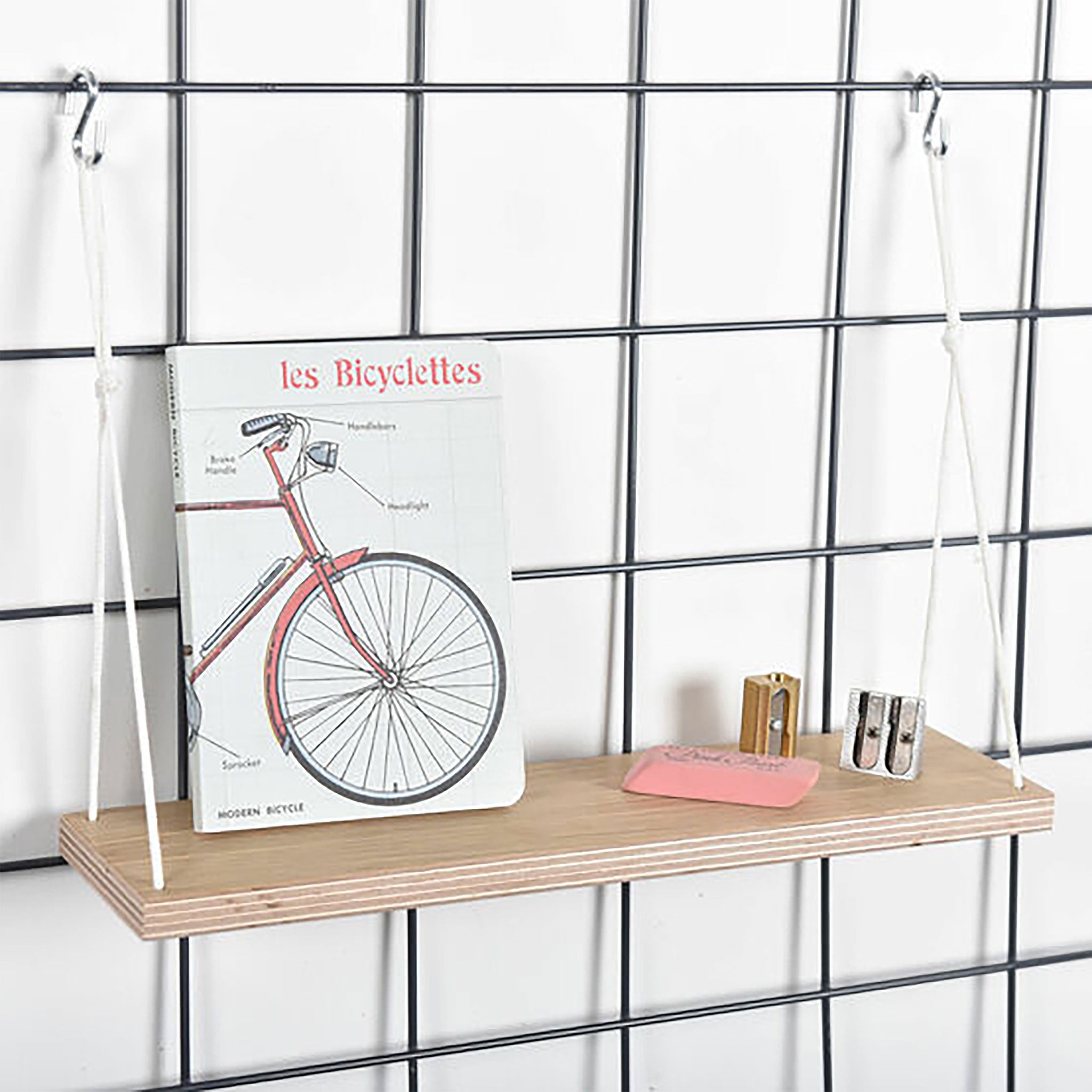 Wire Mesh Memoboard String Shelf